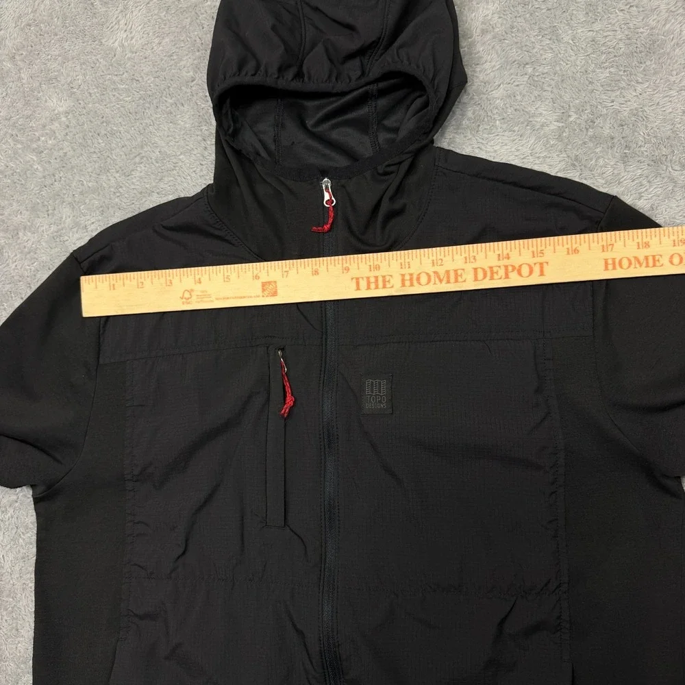 Topo Designs Jacket Mens M Medium Black Hooded Windbreaker Full Zip  Outdoor